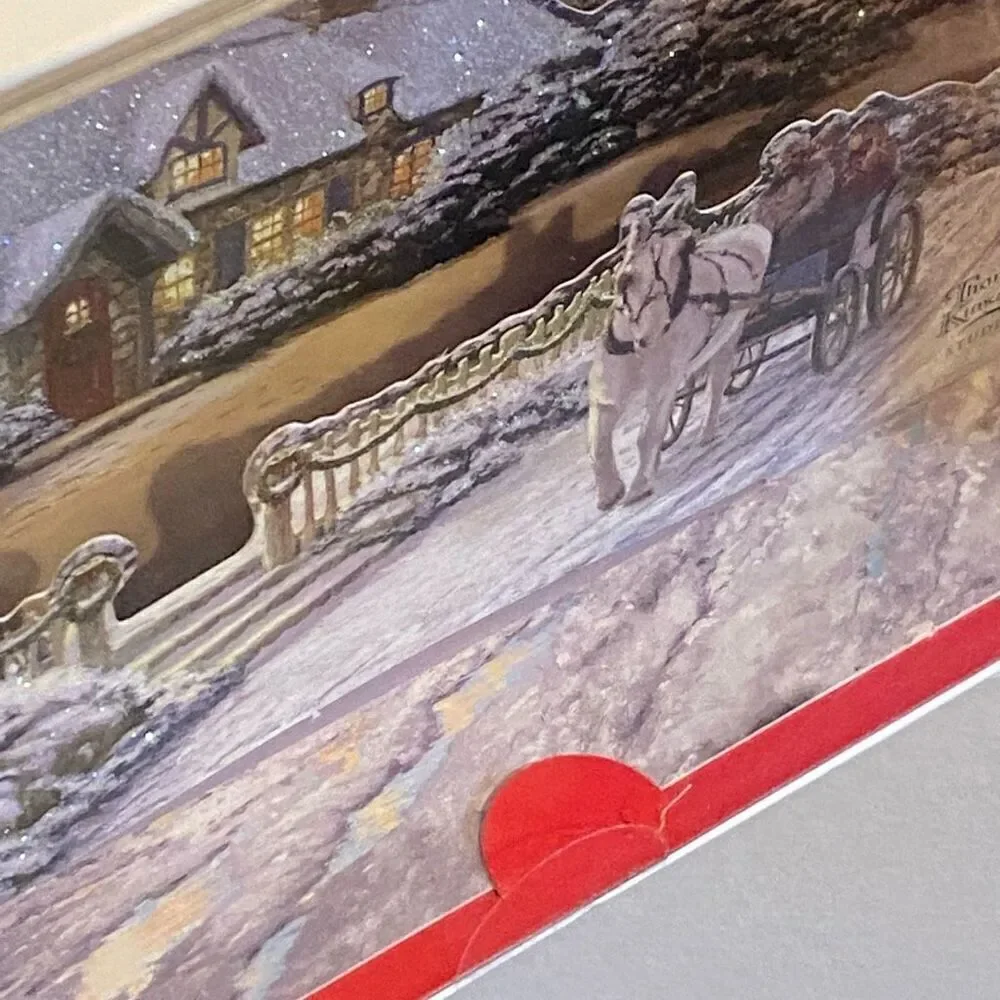 Hallmark 3D Thomas Kinkade Christmas Cards NEW 16